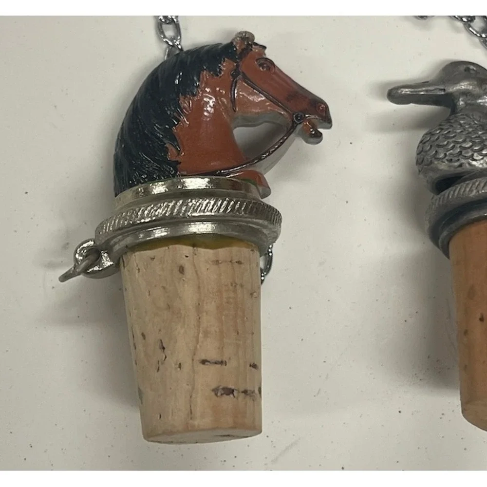 Wine Things Unlimited Vintage Horse and Duck Wine Bottle Stoppers Set 7563